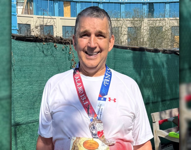 Jim wearing a medal