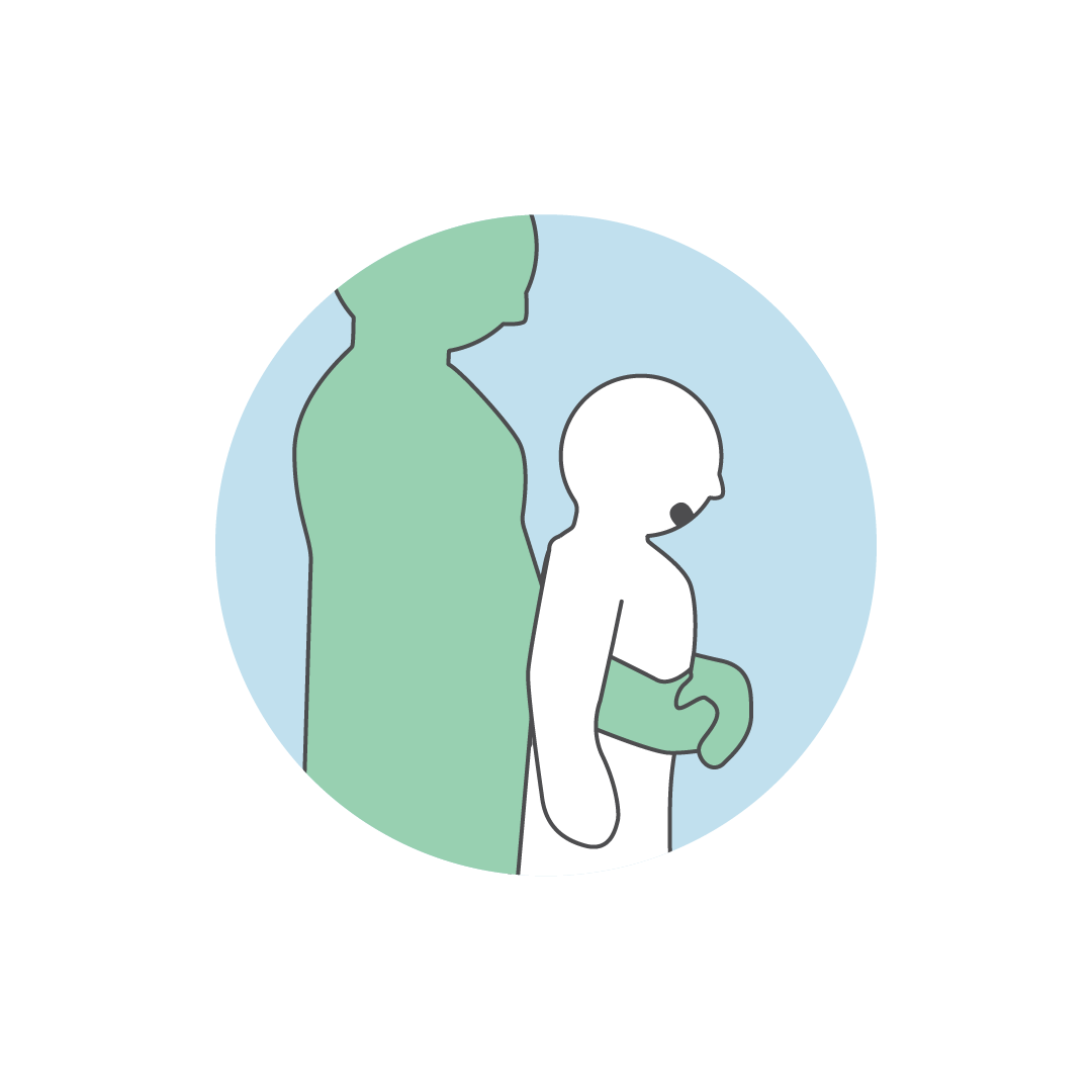Illustration of child abdominal discomfort